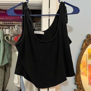 Black Cropped Tank Top